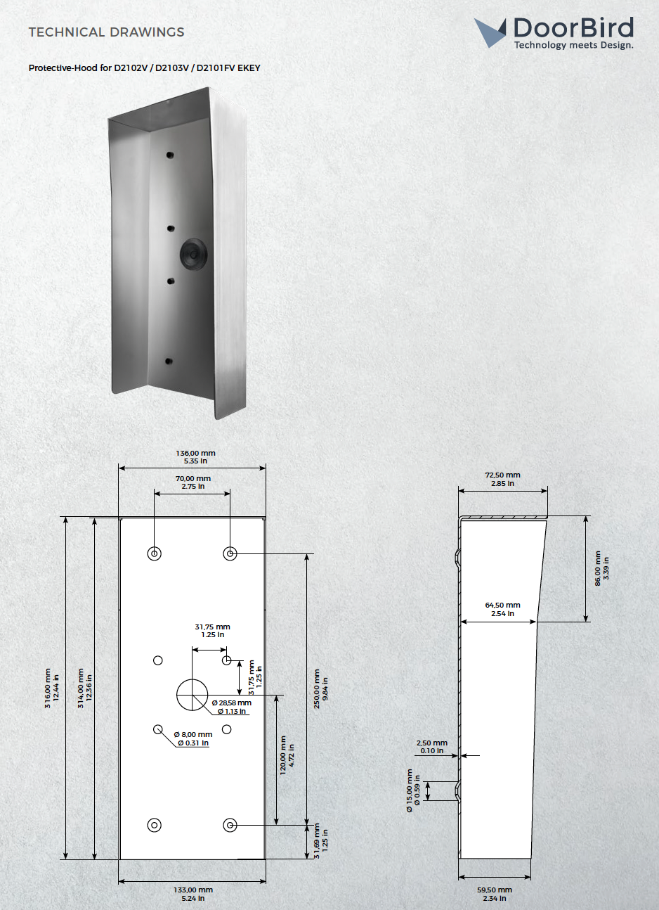 D2102V, D2103V, D2101FV Fingerprint 50, D2101FV EKEY, D2101TFV Protective hood