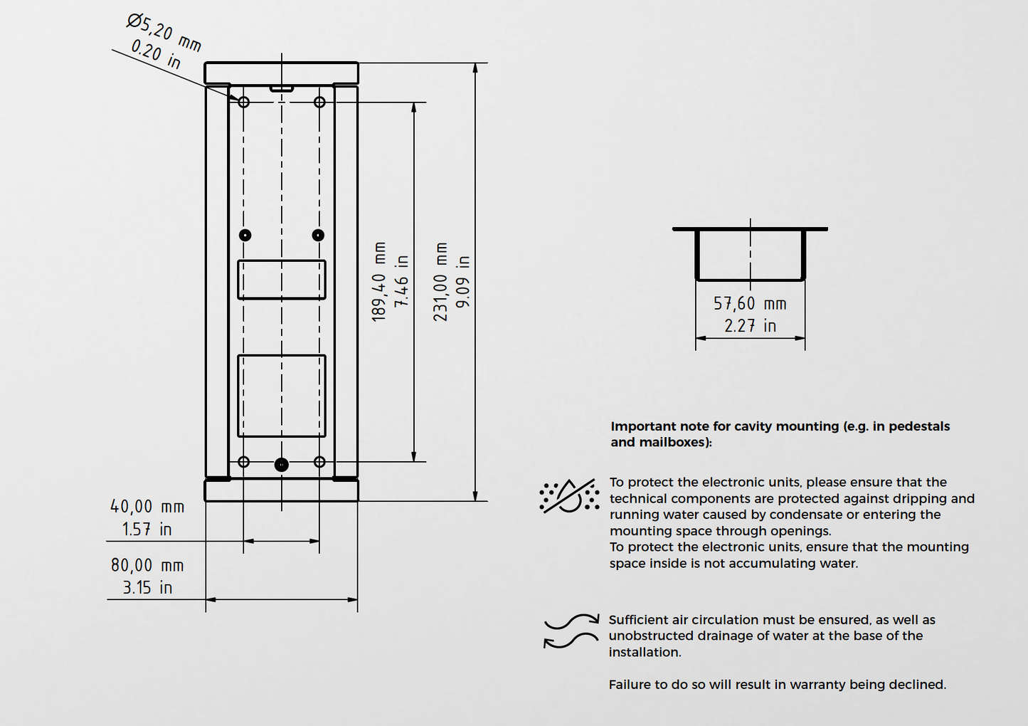 D1101FV Fingerprint 50 Flush-mounting housing (Backbox)
