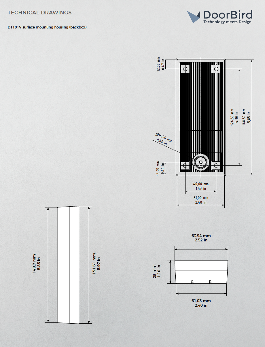 D1101V SURFACE-MOUNTING HOUSING (BACKBOX)