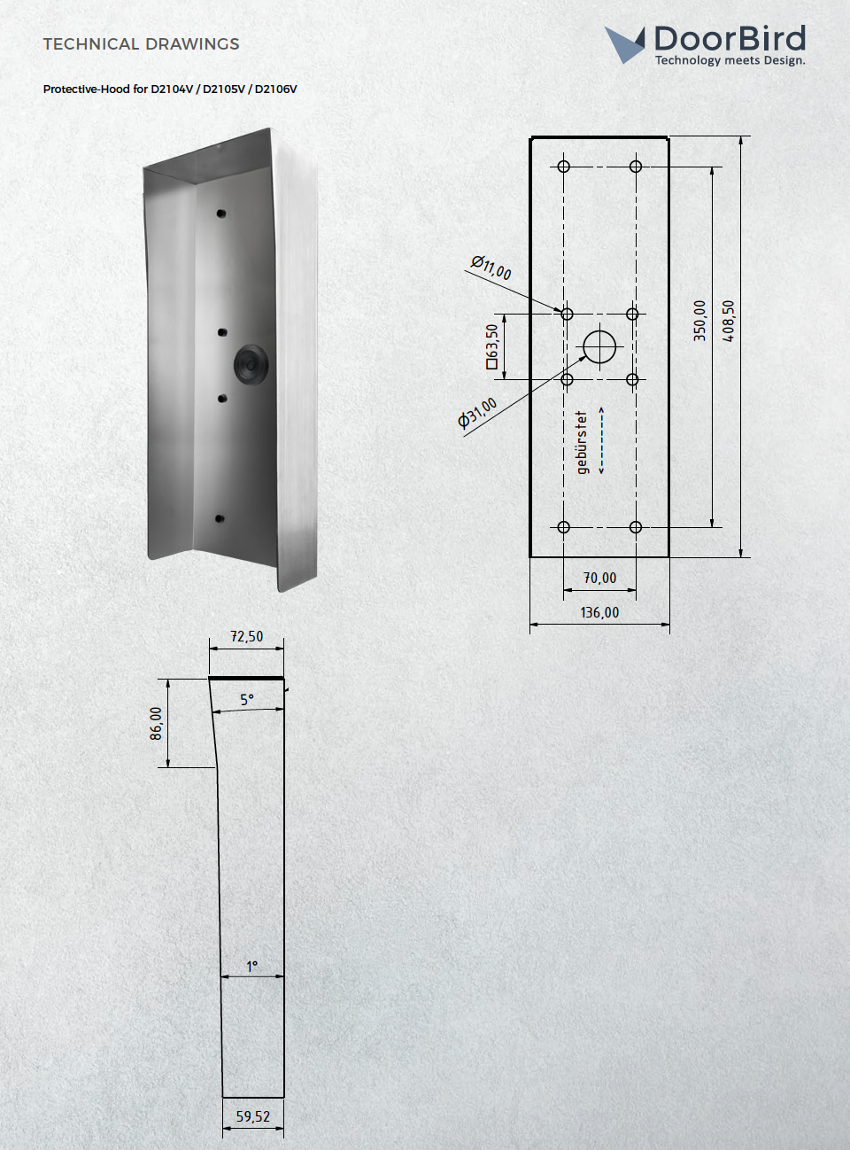 D2104V/D2105V/D2106V PROTECTIVE HOOD