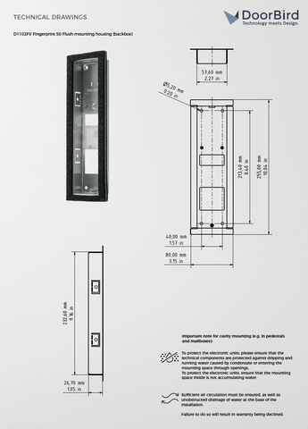 D1102FV FINGERPRINT 50 FLUSH-MOUNTING HOUSING (BACKBOX)