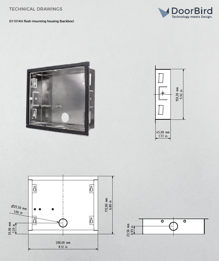 D1101KH Flush-mounting housing (Backbox)