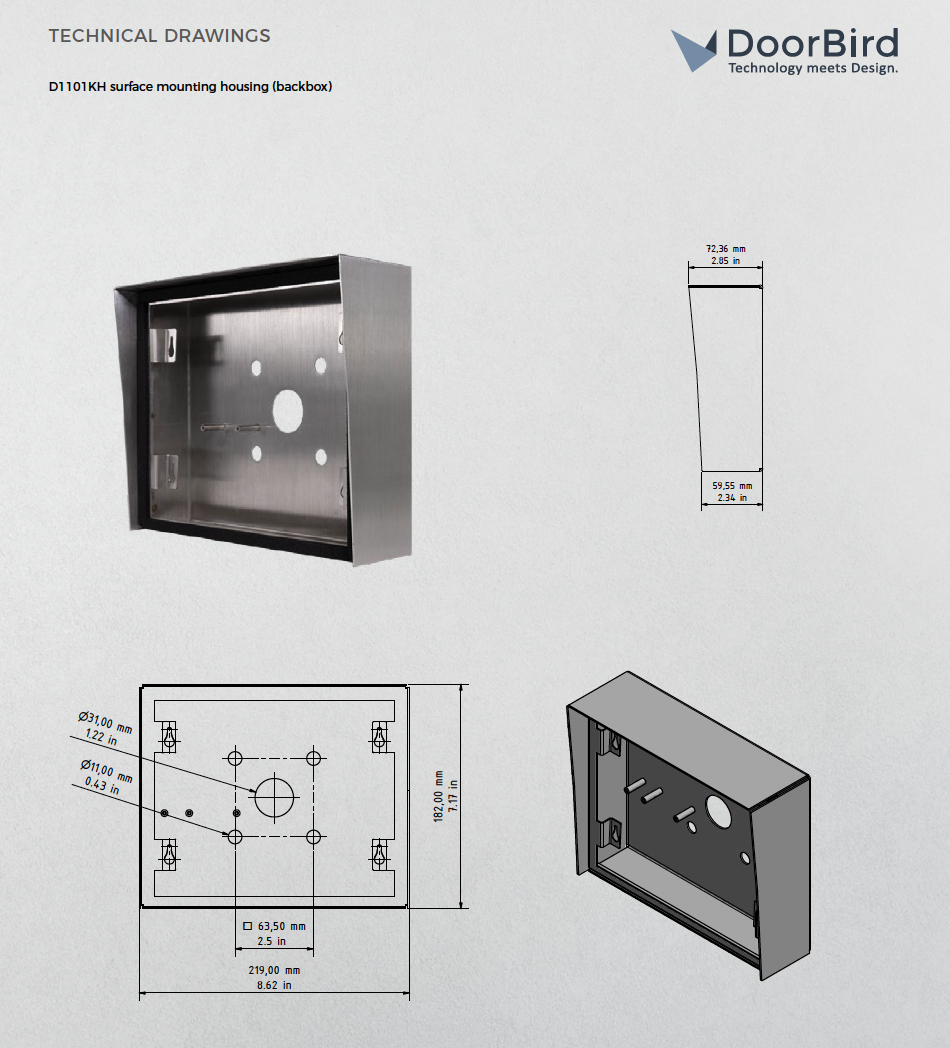 D1101KH Surface-mounting housing (Backbox)